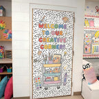Hahafelt 1.3x39 ft Fabric Bulletin Board Roll Dalmatian Bulletin Board Spotted Dog Non-Woven Reusable Waterproof Erasable Wrinkle Resistant Fabric Roll for Background Decor DIY Craft