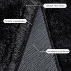 Black Rugs for Living Room 10x14, Soft Shaggy Modern Shag Area Rug for Bedroom, Upgrade Non-Slip Plush Fluffy Carpet for Kids Boys Girls Room Home Decor Aesthetic