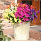 Waipfaru Artificial Flowers for Outdoors, 24 Bundles Faux Plants Outdoor, UV Resistant Artificial Plants Outdoor, Silk Petunias Fake Flowers for Outside Home Decor Planter Porch Decoration, Mix Color