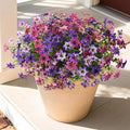 Artificial Fake Flowers for Outdoors 12 Bundles Faux Silk Flower Spring Decoration Artificial Fake Plants Outdoor Plastic Flowers UV Resistant No Fade for Home Planter Porch Patio Yard Decor