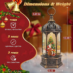 Large Musical Santa Christmas Tree Snow Globe - Lighted Christmas Snow Globes with Swirling Glitter, LED Lights, 8 Holiday Songs, 6-Hour Timer, USB or Battery Powered, Xmas Holiday Decoration Gift