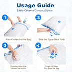 HOUSE DAY 10 Large Vacuum Seal Bags For Clothing Travel, 80% Space Saving Travel Vacuum Bags with Electric Pump, Vacuum Storage Bags For Clothes, Comforters, Bedding, Moving, Storage & Organization