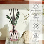 COCORRÍNA White Flower Reed Diffuser – 6.76 oz Essential Oil with 8 Reeds & Real Eucalyptus Sticks, Home Fragrance for Bedroom or Bathroom Décor