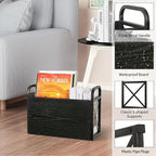 YINMIT Magazine Holder, Magazine Rack Floor, Magazine Storage Basket, Folder Organizer Bin for Books, Newspapers, Tablets (Black)