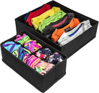 Sorbus® Set of 4 Foldable Drawer Dividers, Storage Boxes, Closet Organizers, Under Bed Organizer (Black)