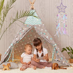 ElevateTech Purple Dream Catcher Wall Hanging Set, 2 Pcs Moon Star Pompom Feather Dreamcatcher Wall Decor Handmade Dream Catchers Boho Room Decor for Bedroom, Nursery Walls Art Birthday Gifts
