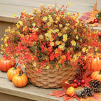MACTING Fall Artificial Flowers for Outdoors 24 Bundles Faux Mums Outdoor Plants UV Resistant Fake Plastic Greenery Shrubs for Planters Garden Patio Porch Balcony Outside Autumn Thanksgiving Decor