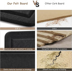 Large Bulletin Board, Foldable 72x48 Inches Cork Board Alternative, Large Felt Board Decorative Pin Board for Wall, Foldable Photo Board Self-Adhesive Vision Board with 36 Pushpins Black