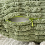MIULEE Pack of 2 Spring Corduroy Decorative Throw Pillow Covers 12x12 Inch Soft Boho Striped Pillow Covers Modern Farmhouse Home Decor for Summer Sofa Living Room Couch Bed Sage Green