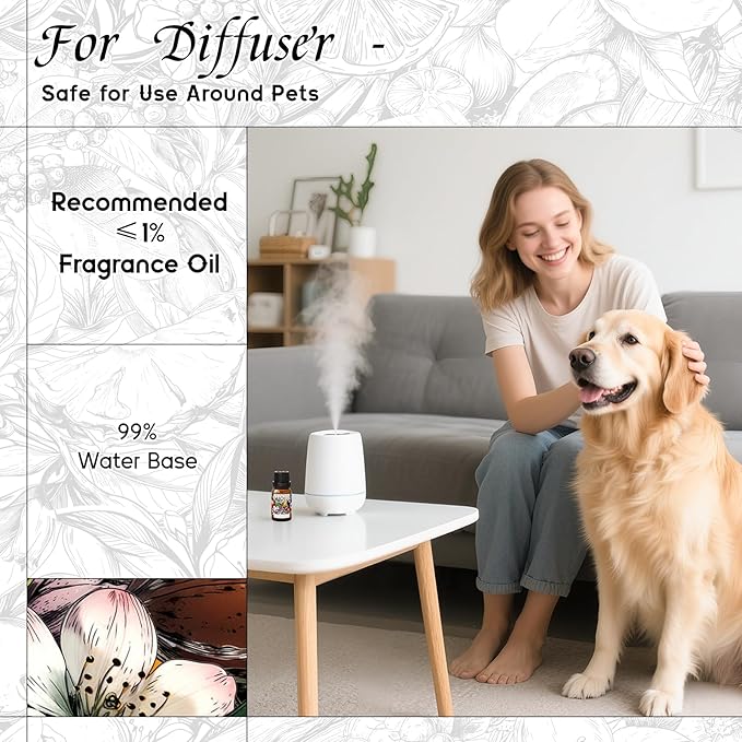 HIQILI Grey Vetiver Diffuser Oil for Humidifiers, Ultrasonic Diffusers, & DIY Sprays, Fast Diffusion for Large Spaces, Pet - Safe, Suitable for Home and Other Scenarios - 0.34 Fl Oz