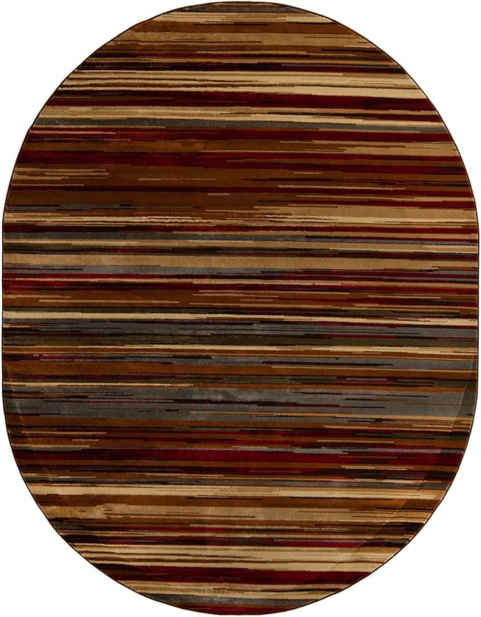 Unique Loom Barista Collection Area Rug - Icatu (7' 10" x 10' Oval, Beige/Brown)