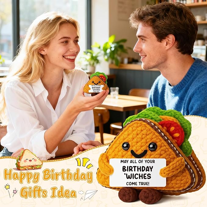 MY-ALVVAYS Birthday Funny Sandwich for Teen Friend Student Mother Father Daughter Son, Handmade Birthday Appreciation Present, Cute Cheer Up Gift for Women Men Collectible Dolls