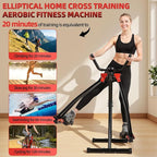 Foldable Air Walk Elliptical Exercise Machine for Home Gym, Side Sway 360° Full Body Cardio Trainer with LCD Monitor, Under Desk & Space Saving Fitness Equipment for Seniors