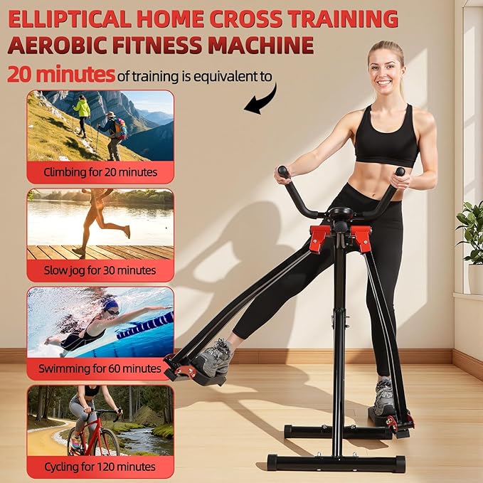 Ellipse Leg Exerciser | Elliptical Glider Machine | Foldable Machine | Side Sway Action 360 Motion Full-Body Fitness Equipment | Cardio Trainer Glider for Home Exercise
