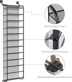 Whitmor 36 Pair Over The Door Shoe Organizer, 12 Tier Hanging Shoe Organizer, Heavy Duty Metal & Mesh Shoe Holder, Hanging Shoe Rack for Closet Organizer, 69"L x 21.7"W x 7.5"H, Matt Gunmetal