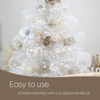 Sea Team 60mm/2.36" Shatterproof Clear Plastic Christmas Tree Ball Ornaments Set, Decorative Hanging Transparent Xmas Baubles with Stuffed Delicate Decorations (30 Counts , Champagne)