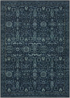 Lahome Navy Blue Boho Area Rugs 5x7,Washable Rugs for Bedroom,Dark Academia Vintage Carpet for Office,Rubber Backed Living Room Carpets for Dorm Dining Room Apartment