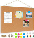DOLLAR BOSS Magnetic Cork Board, 16" x 12" Small Cork Bulletin Board 0.7" Thick Frameless Corkboards for Walls Pin Notice Board with 8 Magnets 10 Pushpins for Home Office Kitchen School Decor Display