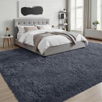 8x10 Area Rugs for Living Room Bedroom: Ultra Soft Fluffy Shag Rug Upgrade Non-Slip Non-Shedding Large Fuzzy Plush Carpet Indoor Floor Carpets for Kids Room Playroom Nursery Dorms Home Decor Grey