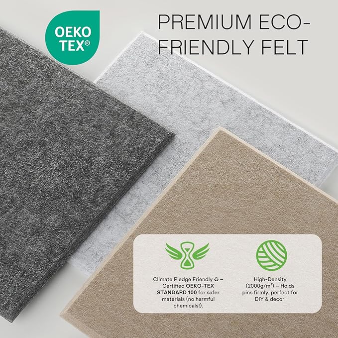 MaxGear Large Cork Board for Wall 36" x 24", Dark Gray Bulletin Board, 6 Pack Felt Wall Tiles with Pushpins, Cork Boards for Office Pin Board Tack Board Cork Boards