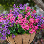 Artificial Flowers for Outdoor, UV Resistant Fake Silk Flowers, Realistic Faux Plants for Outside Indoor Porch Patio Window Box Planter Home Decor (14, Purple Rosy)