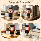 Crochet Graduation Bear 2026, Handmade Knitted Teddy Bear with Cap, Graduation Gifts 2026 for Him Her, Emotional Support Crochet Animal for College High School Graduate Student Daughter Son Friend