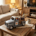 25x9.4x13in Vintage Antique Blue Farm Truck Decor, Rustic Metal Pickup Truck, Farmhouse Tabletop Decorative Planter & Storage for Home Indoor Outdoor