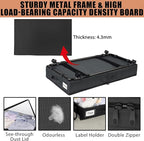 2 Pack Under Bed Storage Rolling Metal Frame Underbed Containers with Wheels Lid Visiable Window Storage Bag Box Organizer Home Closet Organization Drawer Bins for Clothes Shoes Toys Blanketss Black