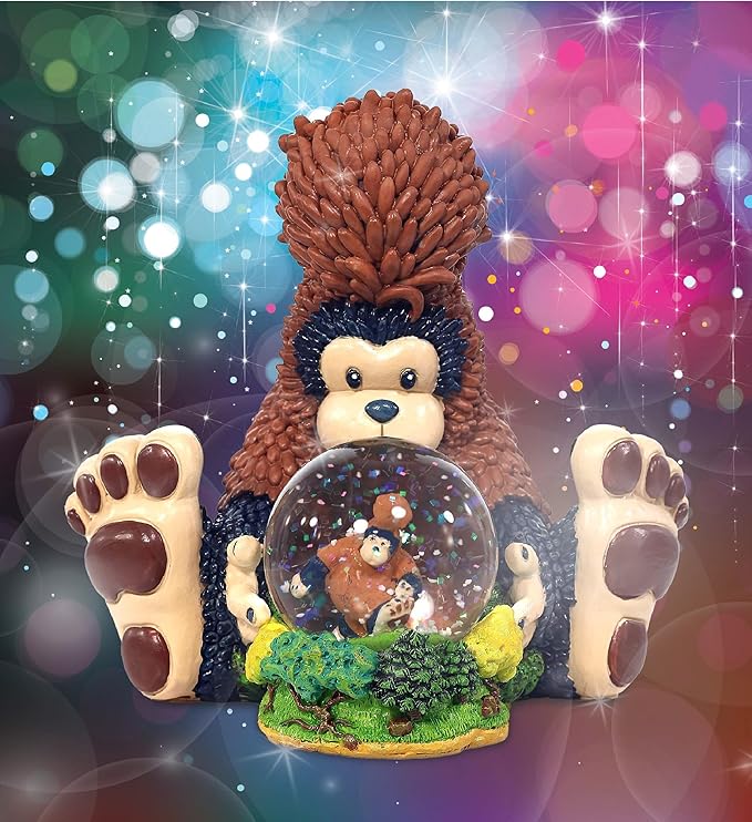 CoTa Global Big Foot Snow Globe – Sparkly Pink Glitter Snow Globe with Cute Animal Figurine, Decorative Tabletop Ornament, Collectible Globe Decor for Adults, Home, Desk, or Shelf Display - 45 mm