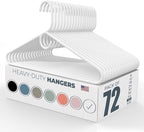 Neaties Heavy Duty Clothes Hangers 50+ Pack (72 Count) – Made in the USA – 8lb Capacity Plastic Hangers for Adult Clothing – Durable for Pants, Coats, Jackets, or Jeans – White
