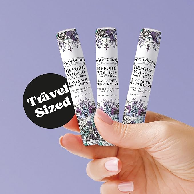 Poo-Pourri Before-You-Go Toilet Spray, Travel Essentials, .34 Fl Oz, In A Pinch Variety 5 Pack, Each Up to 20 Uses, On-The-Go Bathroom Odor Deodorizer with Essential Oils, TSA Approved Size, 5 Scents