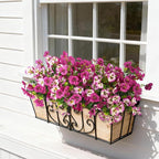 Artificial Fake Pansy Flowers for Outdoor, 12 Pcs Faux Silk Pansies Flower for Spring Summer Decoration, UV Resistant Fake Plants for Outside Planter Porch Yard Patio Home Decor(Gradient Double Pink)