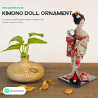 12" Traditional Japanese Geisha Doll Authentic Red Kimono Figurine Hand-Painted Porcelain & Fabric Asian Collectible Statue for Home Office Decor Gift Boxed