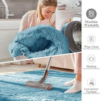 OLANLY 6x9 Machine Washable Large Area Rugs for Living Room, Bedroom, Soft Fluffy Shaggy Bedside Rug, Indoor Floor Carpet for Kids Girls and Boys, Dorms, Nursery, Home Decor Aesthetic, Slate Blue