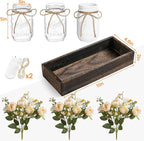 Centerpieces for Tables Coffee Table Centerpiece Decor with Wood Tray for Kitchen Decor Home Living Room Decor Rustic Farmhouse Decor,White