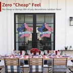 4th of July Wreath Patriotic Decorations for Front Door - 19 inch Memorial Day 250th Anniversary USA Fourth of July Burlap Star Wreath, Red White and Blue Hanging for Independence Day 2026 Decor