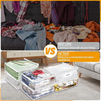 Plastic Storage Bags with Easy-Glide Zipper, Pack of 6, Durable Clear Vinyl Zippered Storage Bags for Clothes Sweaters Comforters Blankets Sheets Bedding (14.2 x 12 x 3.2 Inch)
