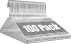 Wire Metal Clothes Hangers Bulk 100 Pack, 16 Inch 12 Gauge Standard Size, Slim Space Saving for Coat Suits Shirts Pants Skirts, Non Slip, Silver