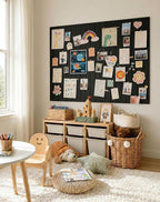 Aothia 12-Pack Felt Bulletin Board Tiles - 48x36 Modular Pin Board for Walls, 0.2" Thick Cork Board Alternative for Office & Classroom, 70 Adhesive Tabs & 40 Pushpins Included (Black)