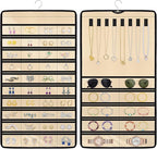 Hanging Jewelry Organizers and Storage, Double-Sided Jewelry Necklace Holder for Jewelries, Earrings, Accessories, Rings on Closet, Door, Wall (1,Beige)