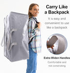 Heavy Duty Extra Large Moving Bags W/Backpack Straps - Strong Handles & Zippers, Storage Totes For Space Saving, Fold Flat, Alternative to Moving Box and Storage Bin (Set of 6, Silver)