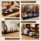 Geelin 6 Pack Acrylic Risers for Display Acrylic Cube Boxes Risers Display Stands with Hollow Bottoms Decorative Stand for Jewelry Candy Table Decor 6 Sizes(Black,10 to 15 Inch,Square)