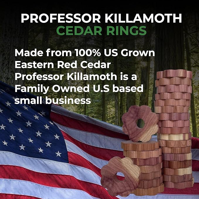 80 Cedar Rings for Clothes Storage - Stop Clothes Damage - 80 Fresh Cedar Rings