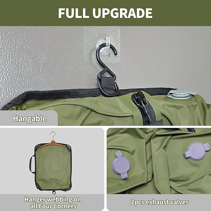 2 Pack Reusable Vacuum Bags for Travel,Waterproof Professional IP67 Zipper Reusable Vacuum Compression Bags,Space Saver Bags for Suitcases Backpack(No Pump)
