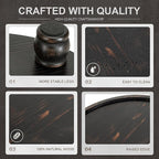 EOSAHR Pine Wood Farmhouse Display Risers for Bathroom Decor - Decorative Tray for Kitchen Counter Decor - Rustic Style Wood Pedestal Stand for Coffee Table (Distressed Black)