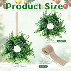 6 Pcs Mini Green Boxwood Candle Rings Wreaths Spring Summer Kitchen Cabinet Swags Wreath 3 Inch Wedding Rings Wreaths Pillar Candle Holder for Wedding Home Door Tabletop Decor