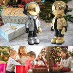 Dosker Astronaut Statues Spaceman Sculpture Polyresin Arts Gifts Silver Figurine Ornament Room Decor for Men,Home and Crafts Desktop Accessories Tabletop Decoration, Living Room, Office, Bookshelf