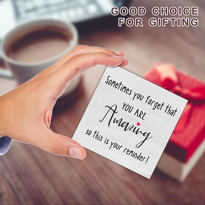 Wooden Sign Gifts Desk Decor - Sometimes You Forget That You Are Amazing - Motivational Wood Plaque With A Support Frame - Home & Office Inspirational Gifts For Women And Man, Desk Decor & Accessories - A06