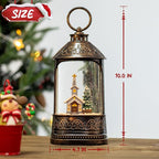 Christmas Snow Globe Lantern, Glitter Lighted Church Snow Globe with Music,Musical Christmas Decorations USB and Battery Operated, Christmas Decor