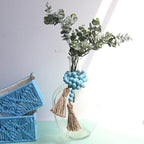Meplait 39in Wood Bead Garland Farmhouse with Tassels,Versatile Prayer Beads Boho Chic Wall Hanging Home Decor (Blue)